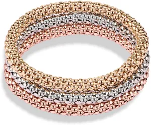 Stretch Bracelets for Women Gold/Silver/Rose Gold Elastic Bracelet Set for Women 3 PCS Stackable Bracelets Elastic Multilayer Charm Bracelet Mothers Day Gifts for Women