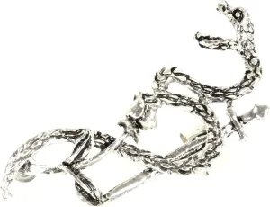 Striking Viper Earring Snake Ear Cuff Metal Wrap Sword Rose Silver Tone CA36 Statement Fashion Jewelry