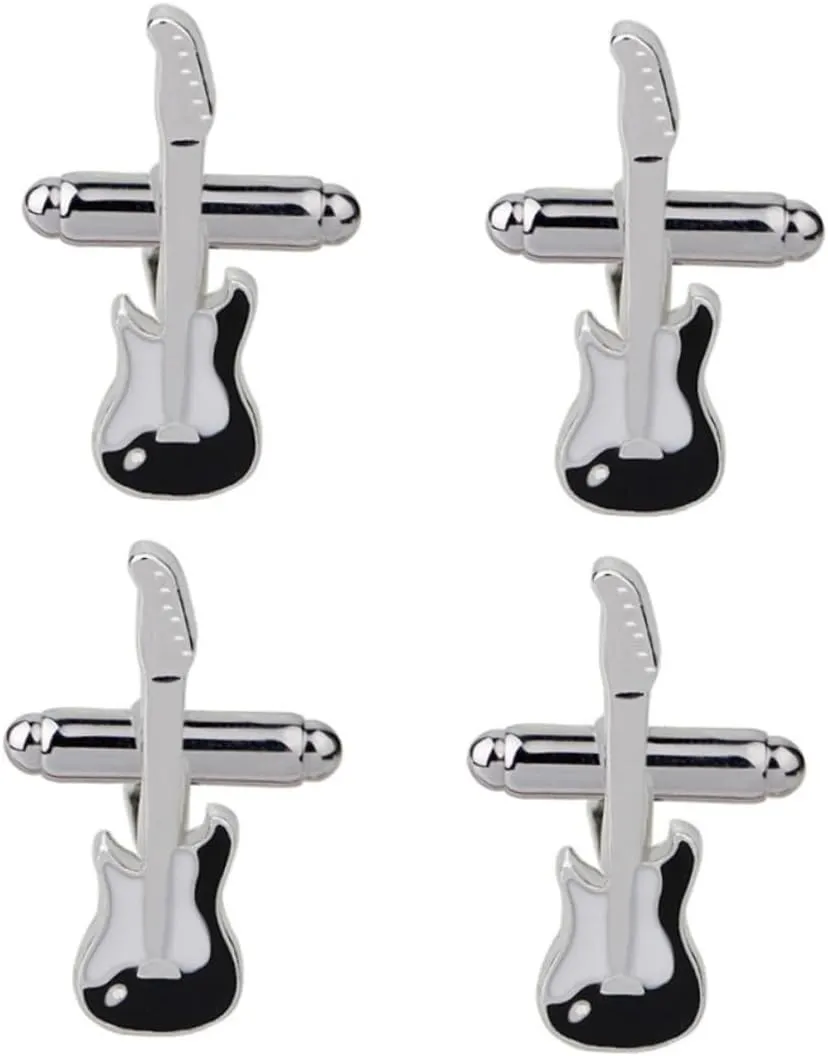 Stylish Guitar Cufflinks for Men Alloy Buttons Classic Shirt Accessories