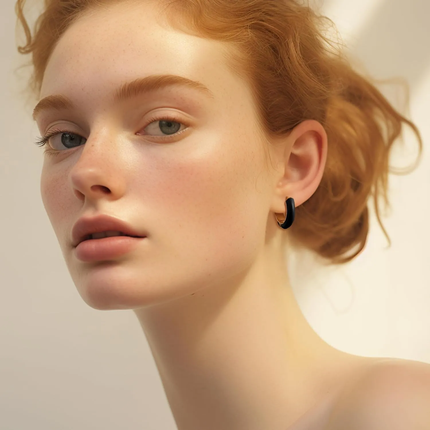 Subiceto 2 Pairs Small Hoop Earrings for Women 18K Gold Plated Hypoallergenic Cute colorful Enamel Huggie Earring Chunky Gold Hoop Earrings Statement Summer Earrings Trendy