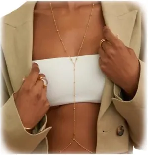 Summer Beach Bead Harness Chest Chain Bikini Bra Chain Jewelry Festivel Rave Body Chain Beaded Waist Chain for Women