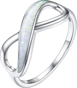 Suplight 925 Sterling Silver High Polish Infinity Knot Rings, Engagement Wedding Band Cubic Zirconia Infinity Band Rings for Women (with Gift Box)