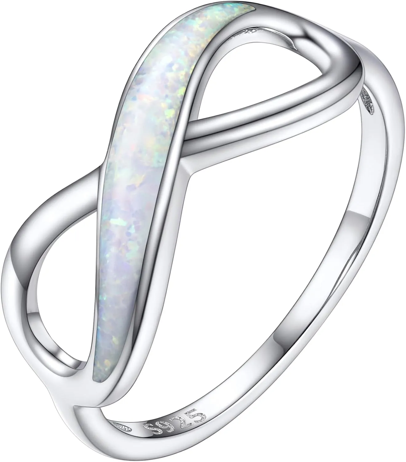 Suplight 925 Sterling Silver High Polish Infinity Knot Rings, Engagement Wedding Band Cubic Zirconia Infinity Band Rings for Women (with Gift Box)