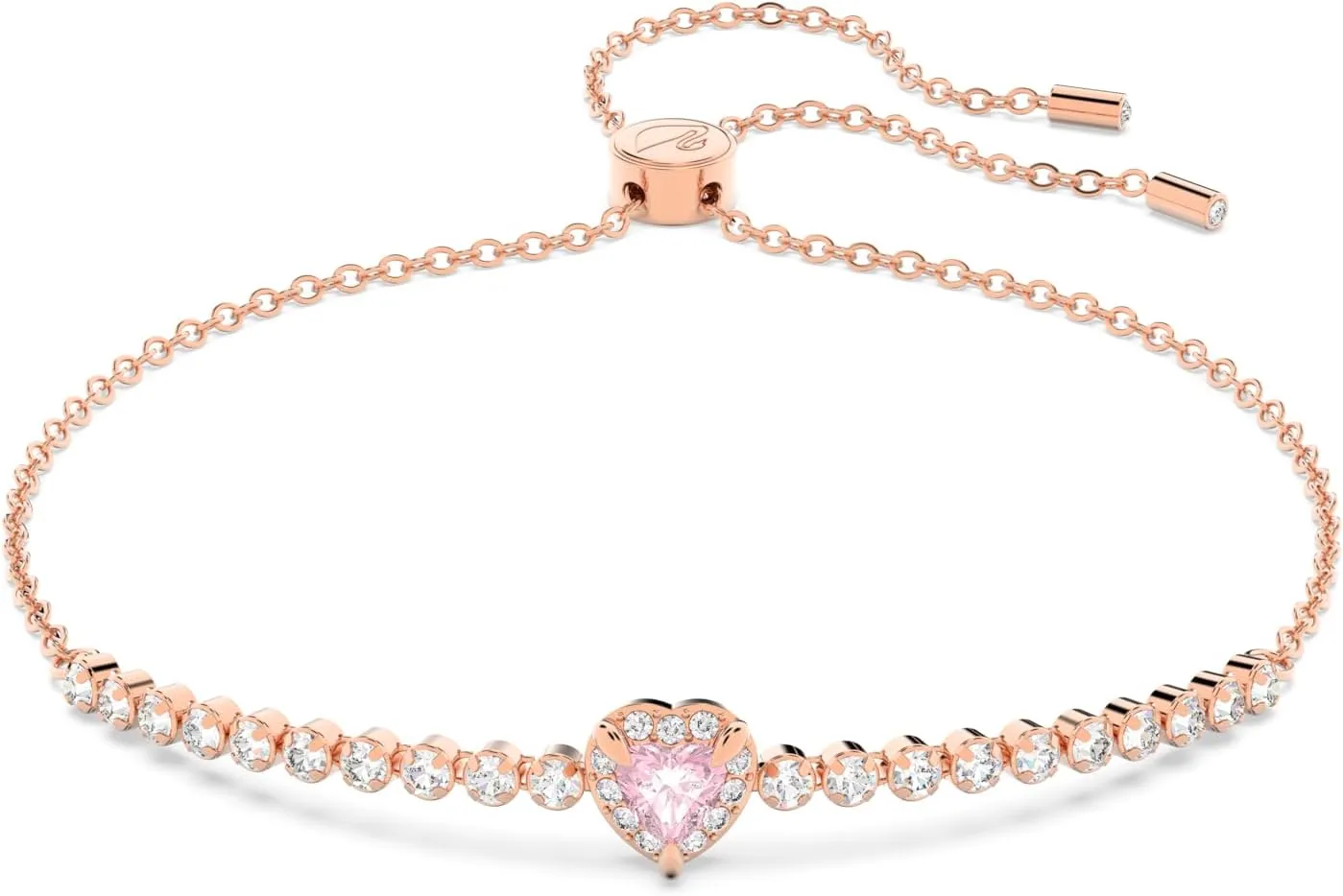 Swarovski One bracelet, Heart, Pink, Rose gold-tone finish