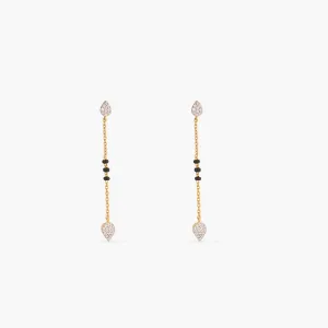 Tarinika Sterling Silver Dazzle Drop Earring with Leaf Design - Silver Drop Earrings | Perfect for Ethnic occasions | Indian jewelry sets for women | 1 Year Warranty*