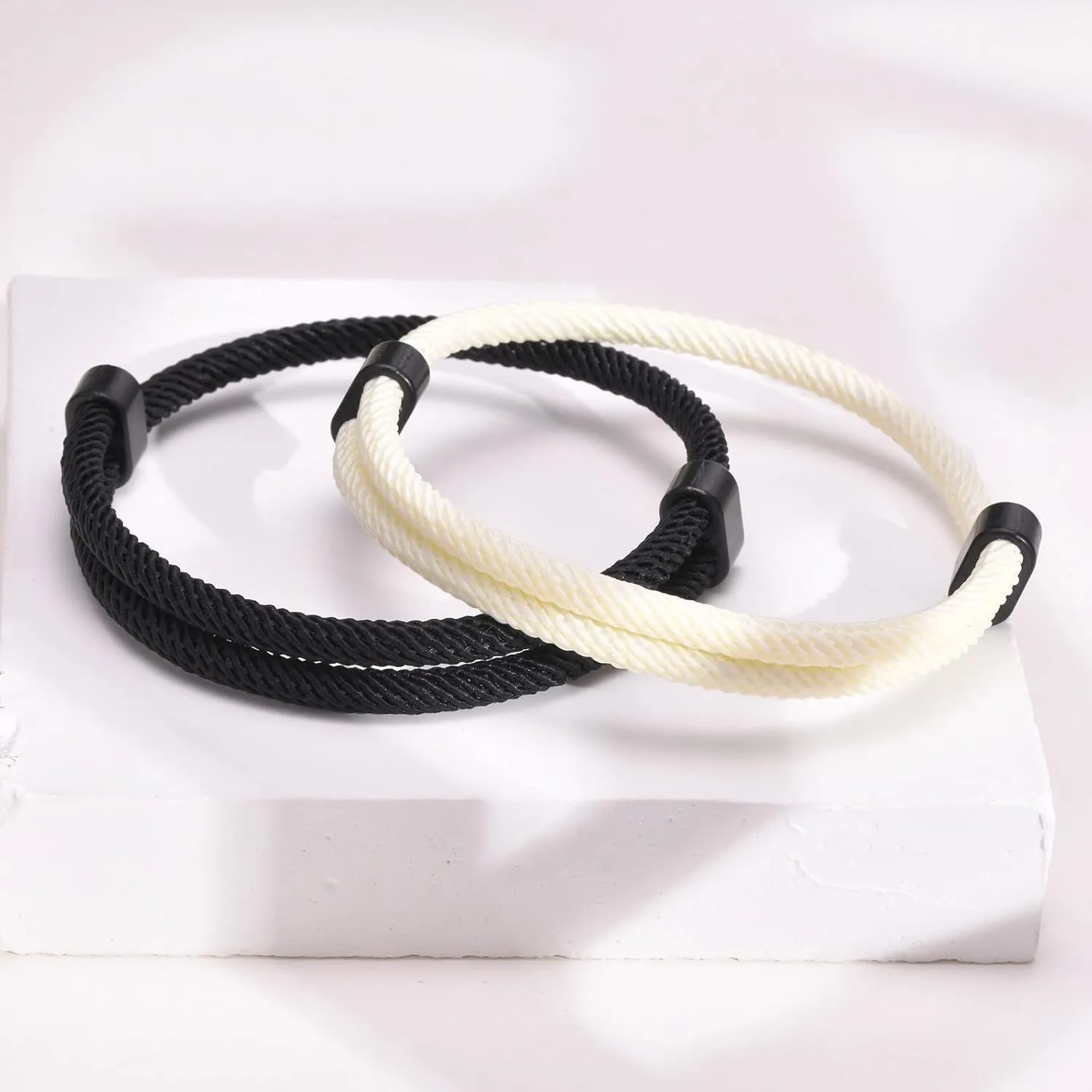 TempBeau Nautical Braided Rope Bracelets Set - 6 Pcs Adjustable Braided Cord Bracelet, Handmade Navy Marine String Bracelet with Metal Knot, Men Women Braided Bracelets Gifts