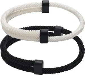 TempBeau Nautical Braided Rope Bracelets Set - 6 Pcs Adjustable Braided Cord Bracelet, Handmade Navy Marine String Bracelet with Metal Knot, Men Women Braided Bracelets Gifts