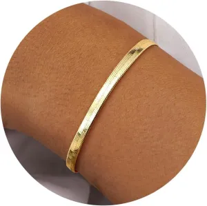 TEN MIRO 16k Chunky Gold Bangle Cuff Bracelets for Women Trendy, Sweatproof Bangle Bracelet Non Tarnish Gold Plated Cuff Bracelets for Women