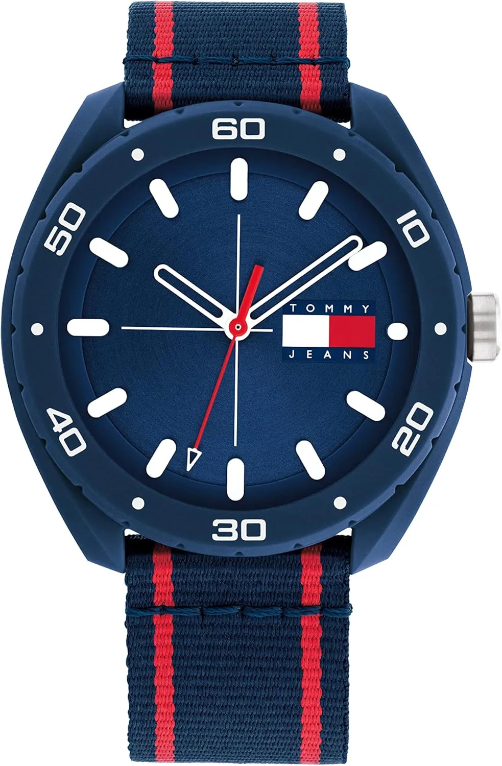 Tommy Hilfiger Unisex Quartz Plastic Case and Nylon Strap Watch, Color: Navy (Model: 1792069)