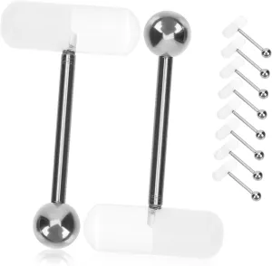 Tongue Ring Set 10Pcs Oval Shaped Acrylic Jewelry Non-Fading for Parties Events Personal Adornment