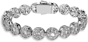 TOPGRILLZ Gold Bracelet Tennis Bracelets for Women Mens 1 Row 10mm 14K Gold Plated Iced Out Cubic Zirconia Solitaire Cluster Pulseras Para Mujer