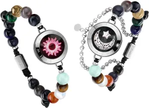 TOTWOO Long Distance Touch Bracelets for Couples, Vibration & Light up for Love Couples Bracelets | Long Distance Relationship Gifts for Girlfriend Bluetooth Pairing Jewelry