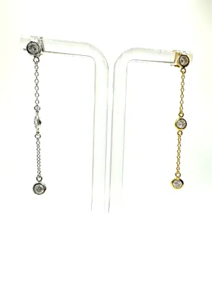 Triple CZ Chain Earrings