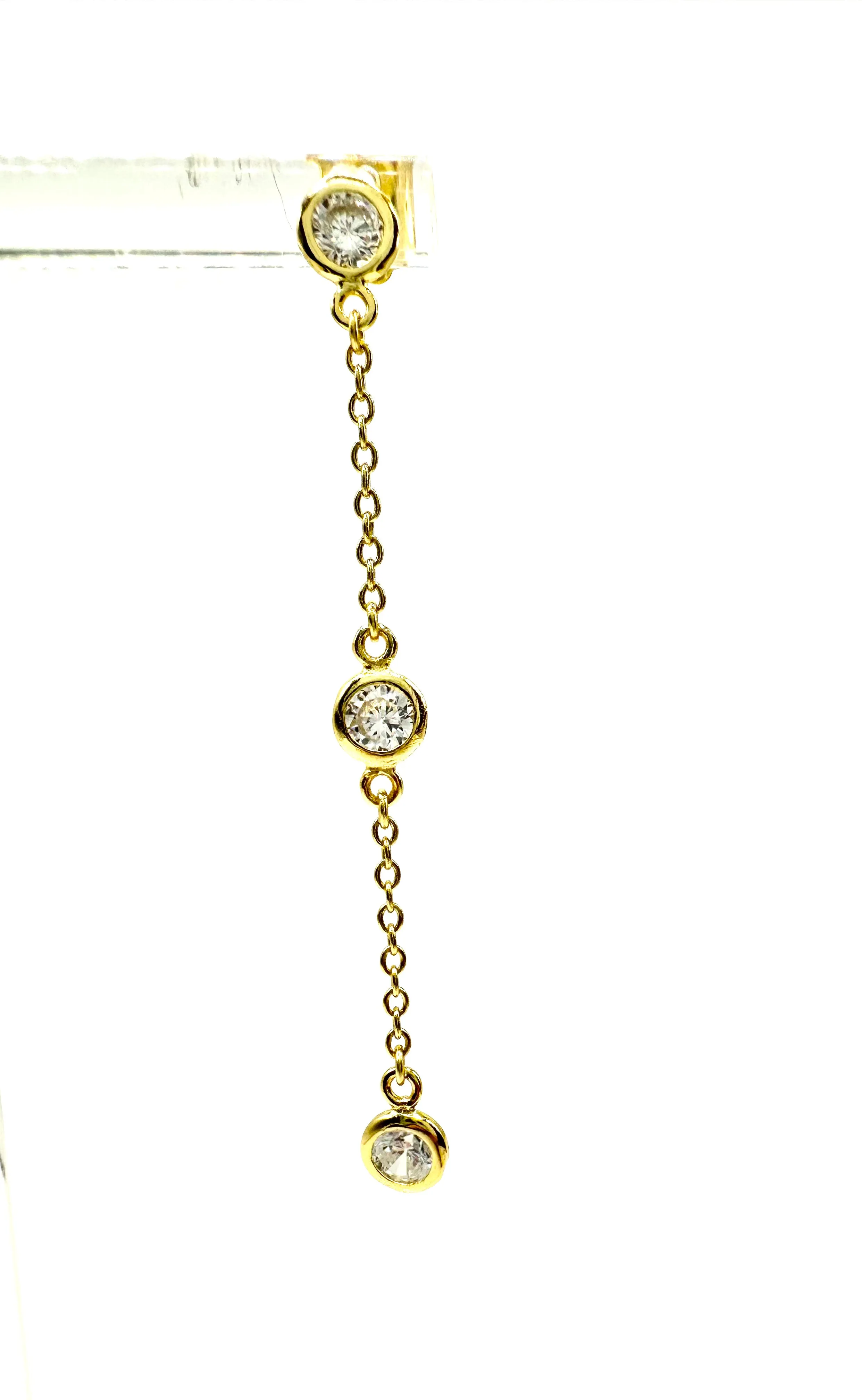 Triple CZ Chain Earrings