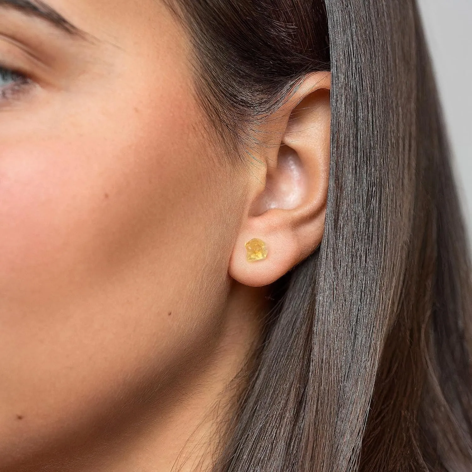 Turquoise Stud Earrings for Women, Blue Raw Gemstone Earrings with Stainless Steel Stud, Boho Western Turquoise Jewelry for Women