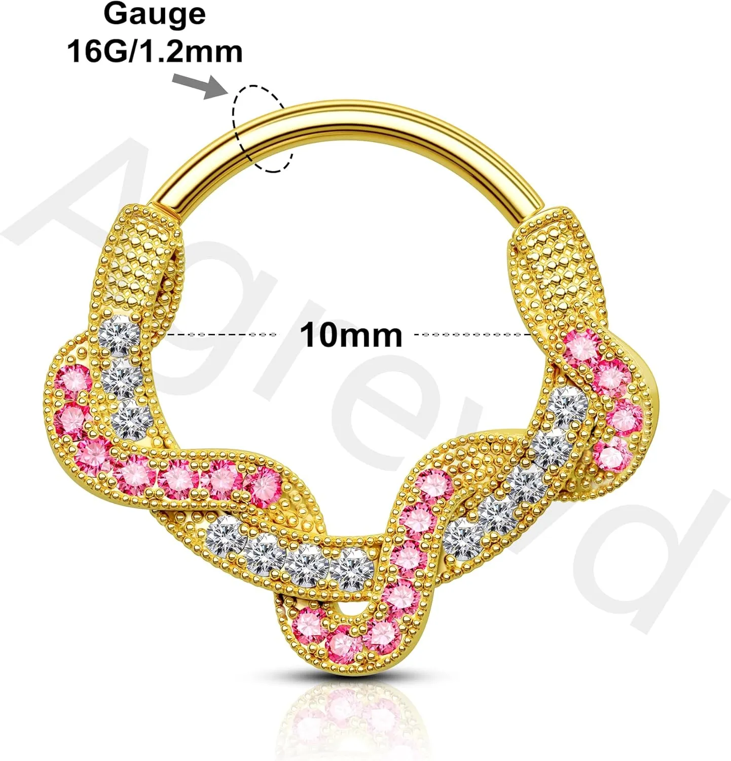Twist Septum Rings 16G Gold Septum Jewelry Colorful Helix Daith Earrings 8/10MM Helix Daith Piercing Jewelry Stainless Steel