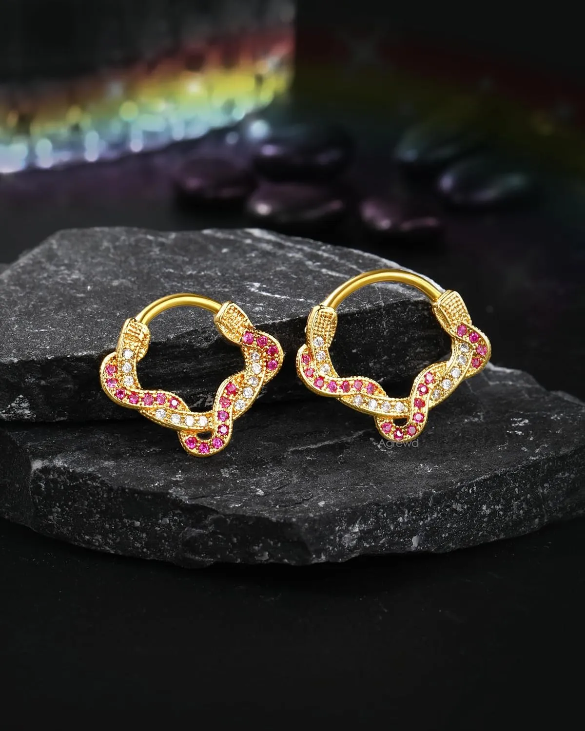 Twist Septum Rings 16G Gold Septum Jewelry Colorful Helix Daith Earrings 8/10MM Helix Daith Piercing Jewelry Stainless Steel