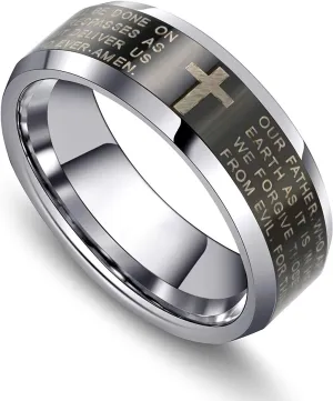 Urban Jewelry Stylish Solid Tungsten Metal Wedding Engagement Ring Band for Men