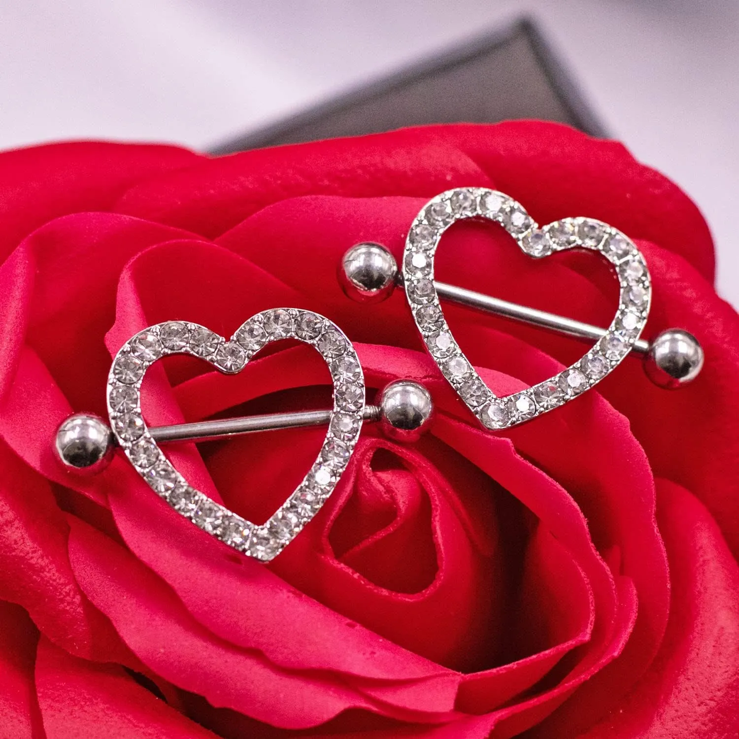 VERAMI 14G Stainless Steel Heart Nipple Rings and Barbell - Butterfly, Starlight Acrylic Ball, Tongue Rings for Women and Men