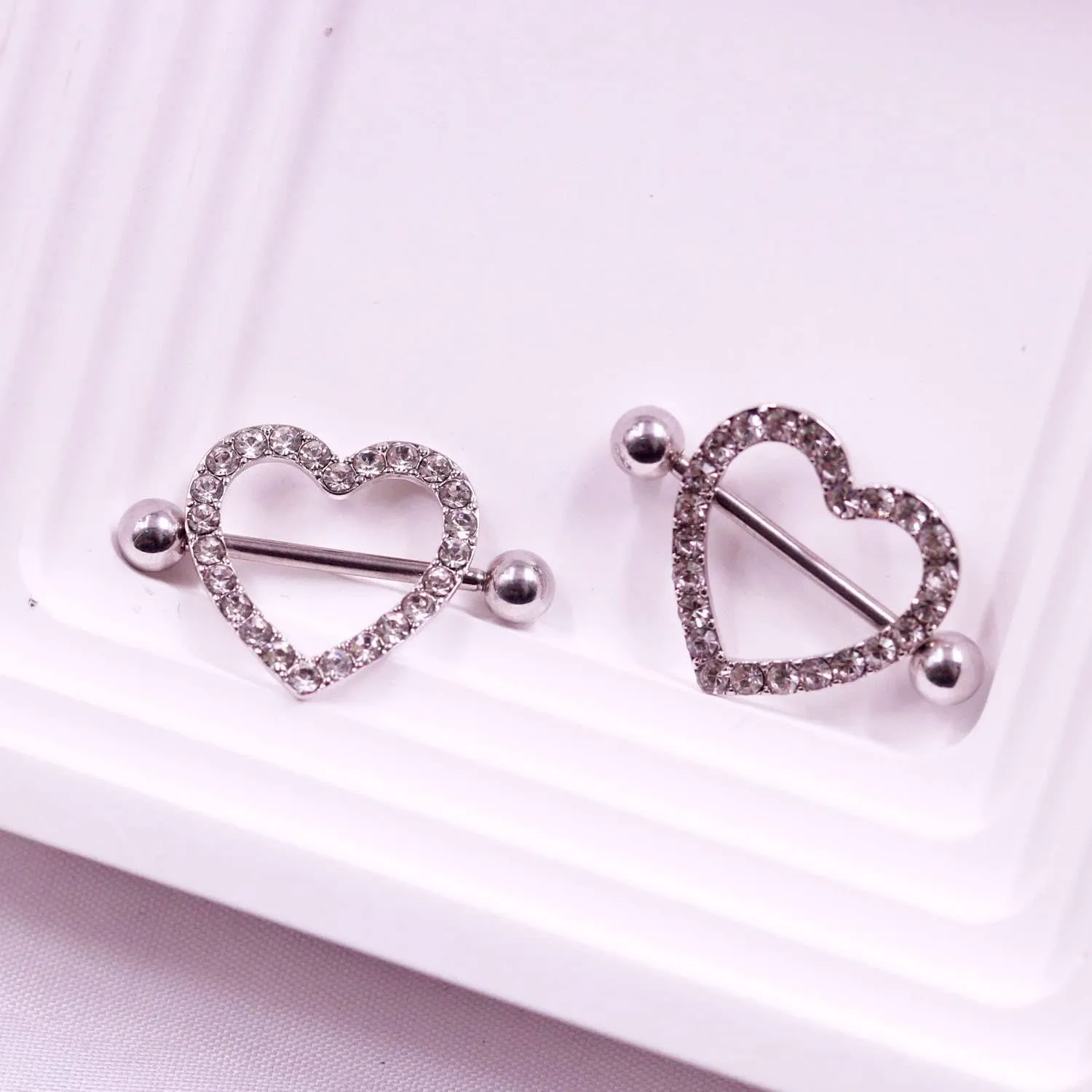VERAMI 14G Stainless Steel Heart Nipple Rings and Barbell - Butterfly, Starlight Acrylic Ball, Tongue Rings for Women and Men