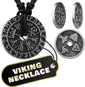 Viking Necklace for Men Protection Amulet - Viking Gifts for Men Rune Necklace Viking Jewelry for Men Viking Decor Norse Necklace for Men - Protection Necklace Viking Pendant Norse Jewelry for Men