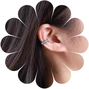 Vintage Cz Ear Cuff Earrings Rhinestone Ear Crawler Cuff Earrings Layered Crystal Cuff Wrap Earrings Cz Wide Hoop Cartilage Cuff Earrings Silver No Piercing Earrings Jewelry for Women