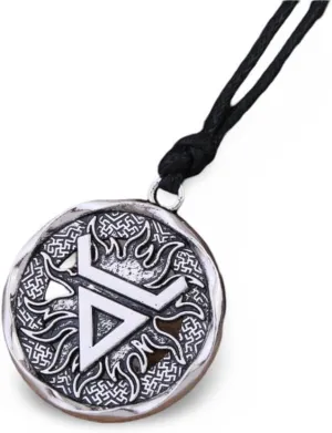 Vintage Silver Color Veles Symbol Pendant Necklace for Men Volos Weles Slavic Wealth Talisman Religion Male Jewelry