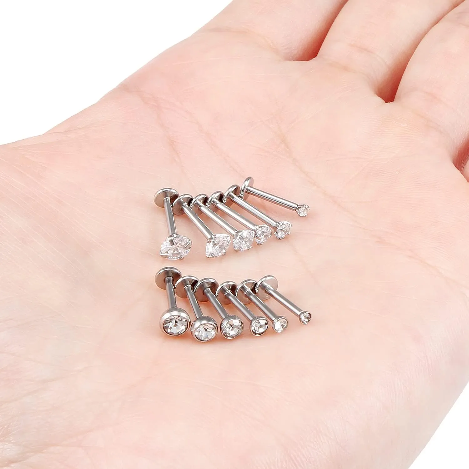 Vsnnsns 16G Lip Rings Stainless Steel Tragus Helix Conch Piercing Jewelry Snake Bite Piercing Monroe Lip Rings Labret Medusa Cartilage Lobe Earrings Piercing Jewelry CZ 2MM 2.5MM 3MM 3.5MM 4MM 4.5MM
