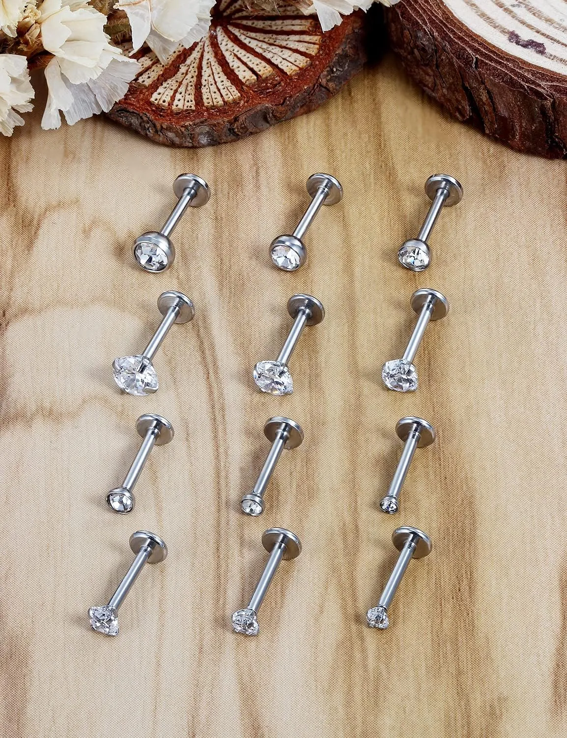 Vsnnsns 16G Lip Rings Stainless Steel Tragus Helix Conch Piercing Jewelry Snake Bite Piercing Monroe Lip Rings Labret Medusa Cartilage Lobe Earrings Piercing Jewelry CZ 2MM 2.5MM 3MM 3.5MM 4MM 4.5MM