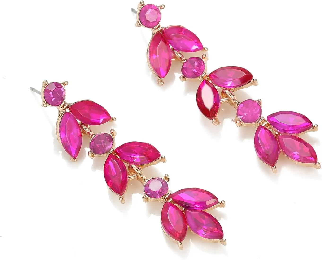 Wedding Rhinestone Dangle Earrings Elegant Bridal Crystal Drop Earrings for Women Bridesmaids Guest Party Prom