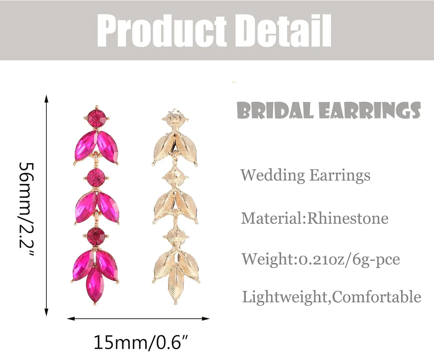 Wedding Rhinestone Dangle Earrings Elegant Bridal Crystal Drop Earrings for Women Bridesmaids Guest Party Prom