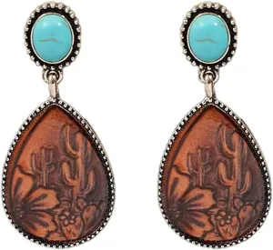 Western Earrings for Women Vintage Country Style Western Drop Dangle Earrings Bohemian Teardrop Tassel Earrings Silver Cowgirl Statement Earring Rural Cowgirl Clothing Jewelry