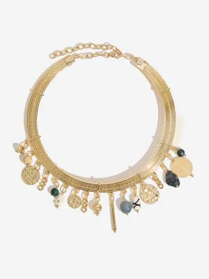 Westside Accessories Gold Gemstone Boho Choker Necklace
