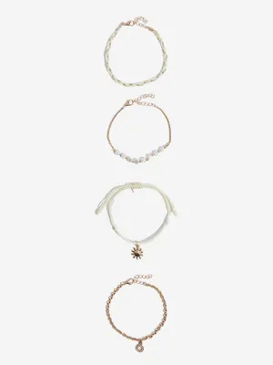 Westside Accessories Multicolour Cord Bracelet - Pack of 4