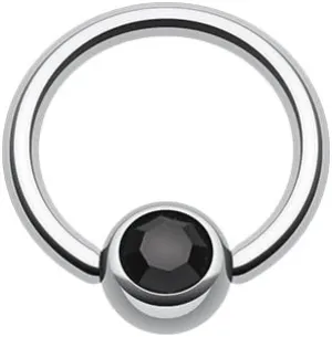 WildKlass Jewelry Gem Ball Steel Captive Bead Ring 16G 3/8" (10mm)