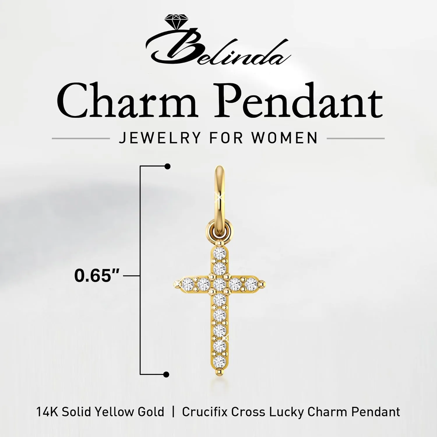Womens 14K Solid Yellow Gold Mini Lucky Charm Pendant For Necklace and Bracelet Dainty & Delicate Jewelry Gift for Birthday Valentine's Day