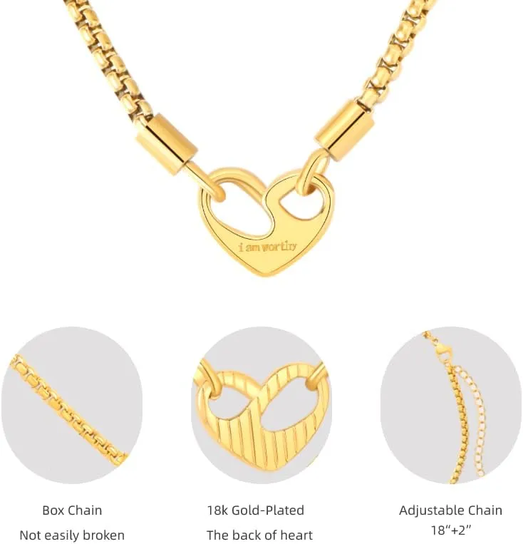 Women's Elegant Necklaces, Gold Heart Charm | PinkCross & Stainless Steel | Perfume Bottle Pendant | Layered Pearls | Smile Round | Gold Square - 18K Gold & Silver Plated Jewelry Gifts for Her
