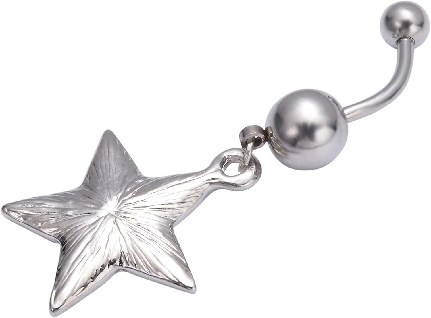Wycian Belly Piercing Jewelry, Steel Piercing Jewelry Cubic Zirconia Lake Blue Star 5G for Women Girls Body Piercing Jewelry