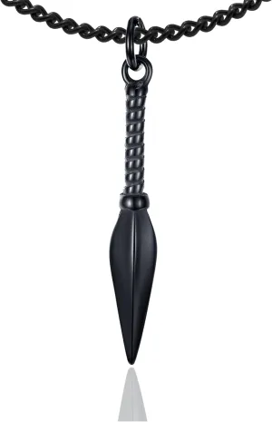 Xusamss Fashion Titanium Steel Spear Pendant Necklace,22" Link Chain