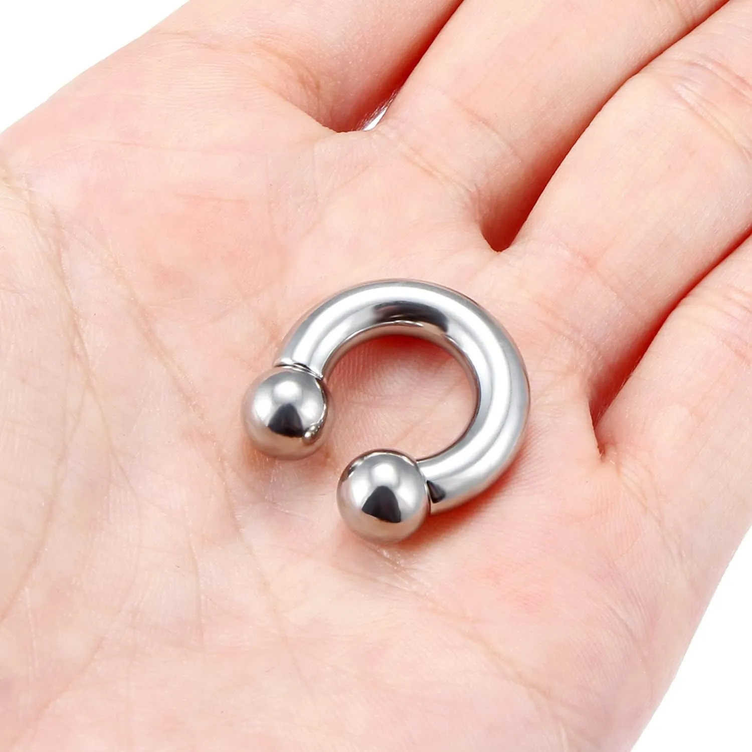 Yaalozei 12G 10G 8G 6G 4G 2G 0G 00G Large Septum Rings 316L Surgical Steel Internally Threaded Barbell Horseshoe Wide Septum Nose Gauges Earring Pa Ring Piercing Jewelry 12mm-19mm