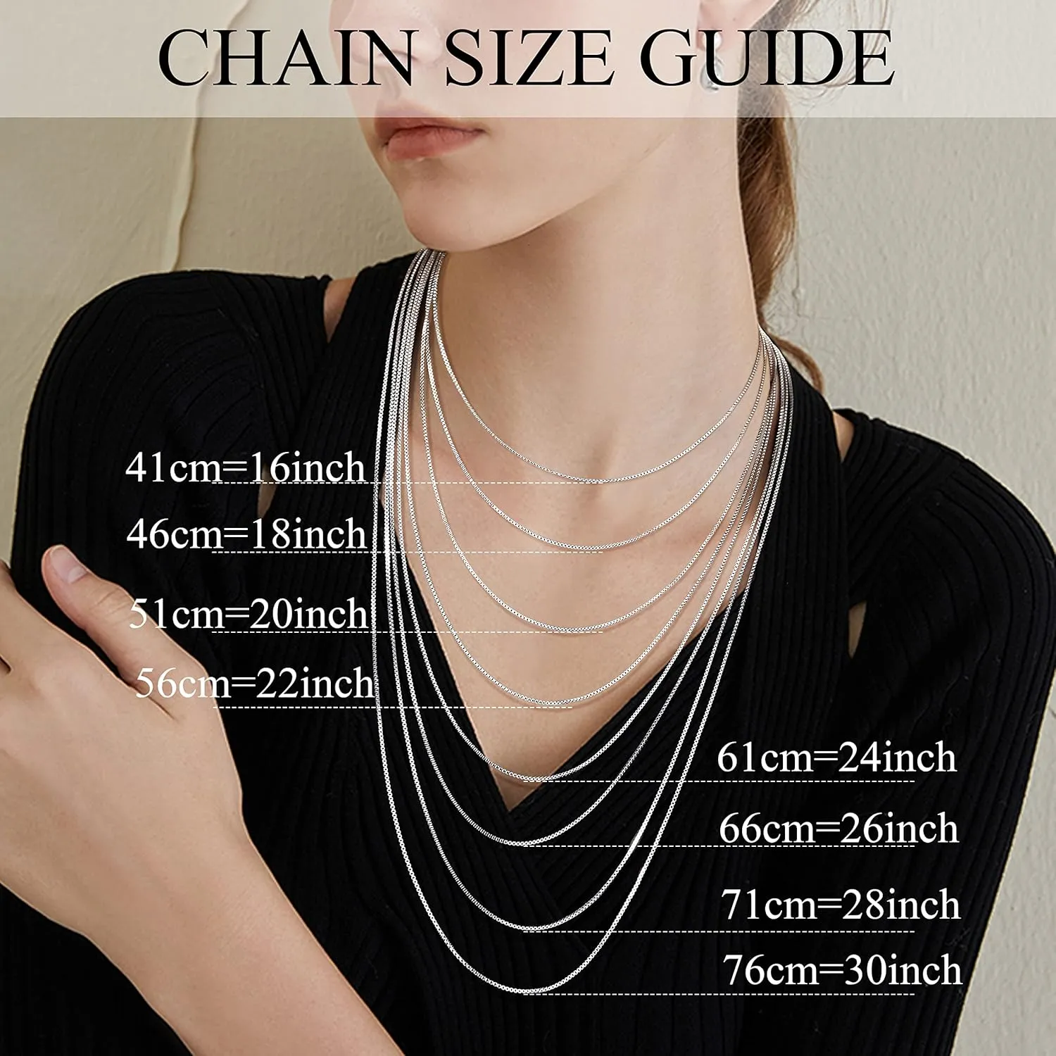 YADOCA 3Pcs Stainless Steel Necklace for Women Men - 1mm 1.2mm Snake Box Cable Chain - Thin & Sturdy Long Lobster Clasp Silver Tone 16-30 Inch