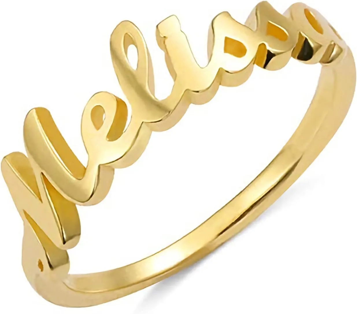 Yofair Personalized Name Rings Sterling Silver Custom Initial Rings Customize Mother Rings Christmas Gift for Women